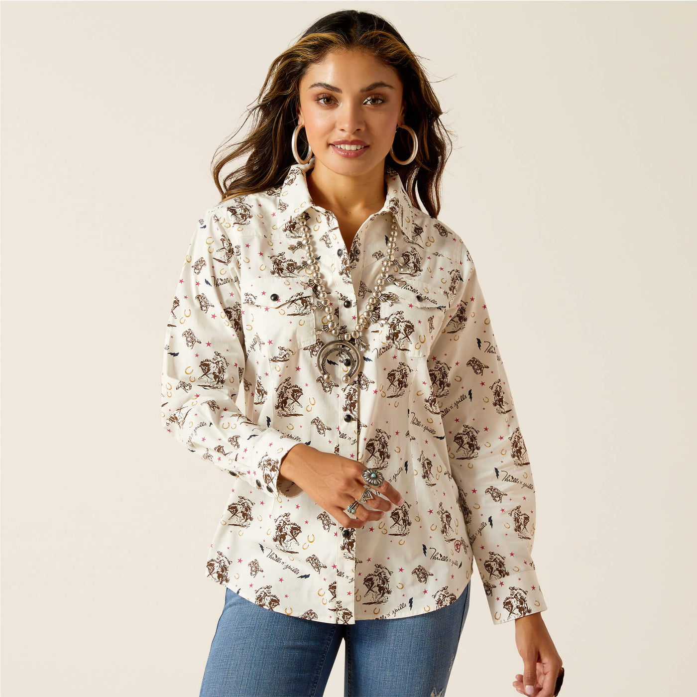 Thrills N Spills Pearl Snap Blouse by Ariat