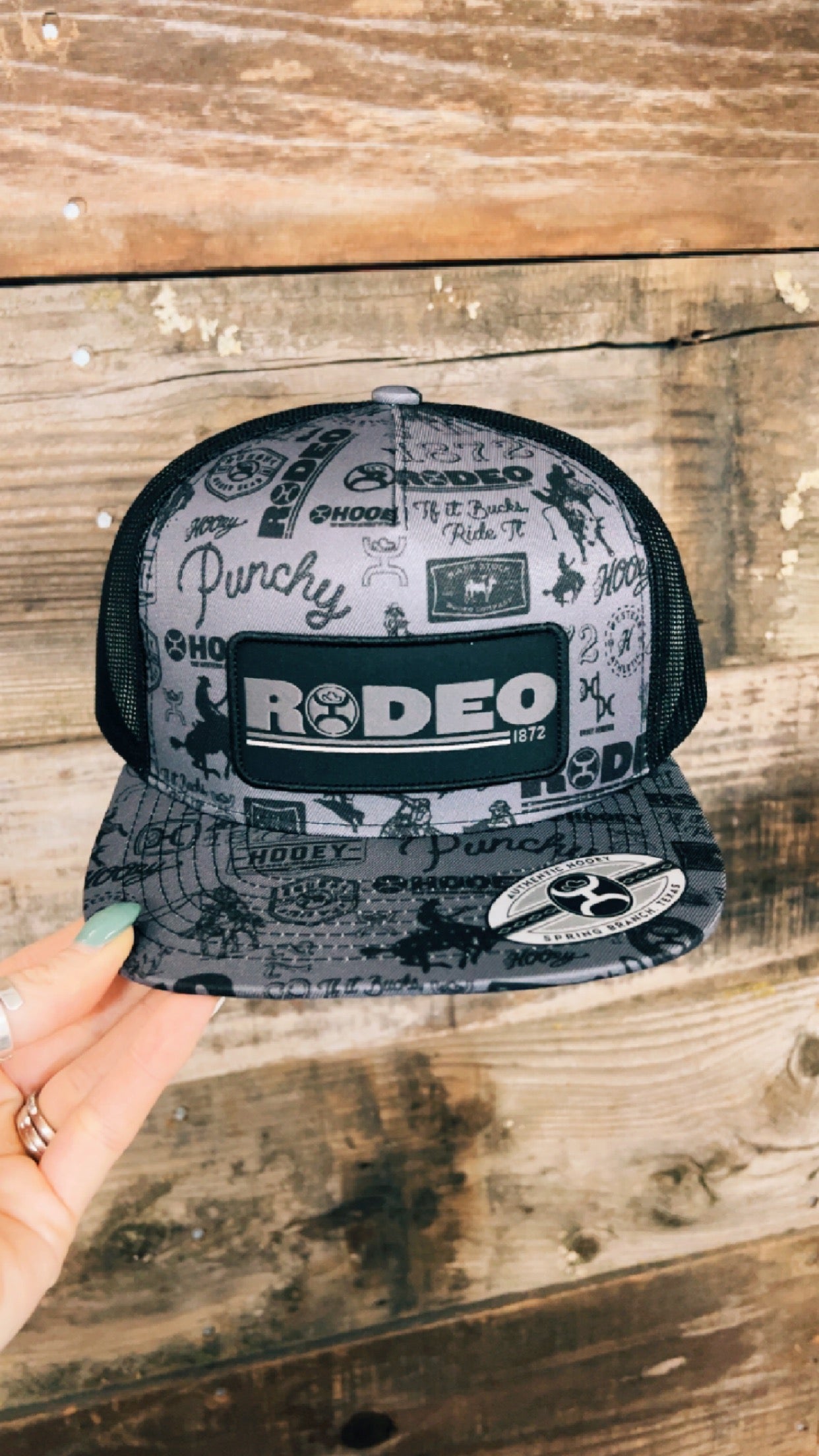 Rodeo Hooey Trucker Hat - Black & Grey