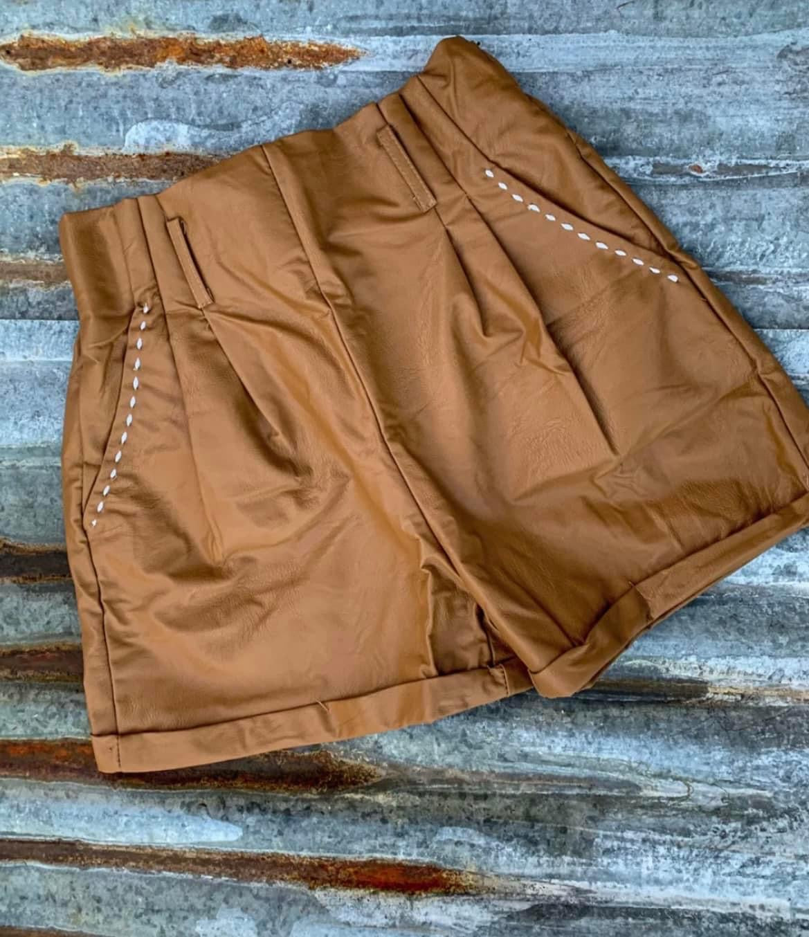 The Jackpot Buckstitch Shorts - Tan