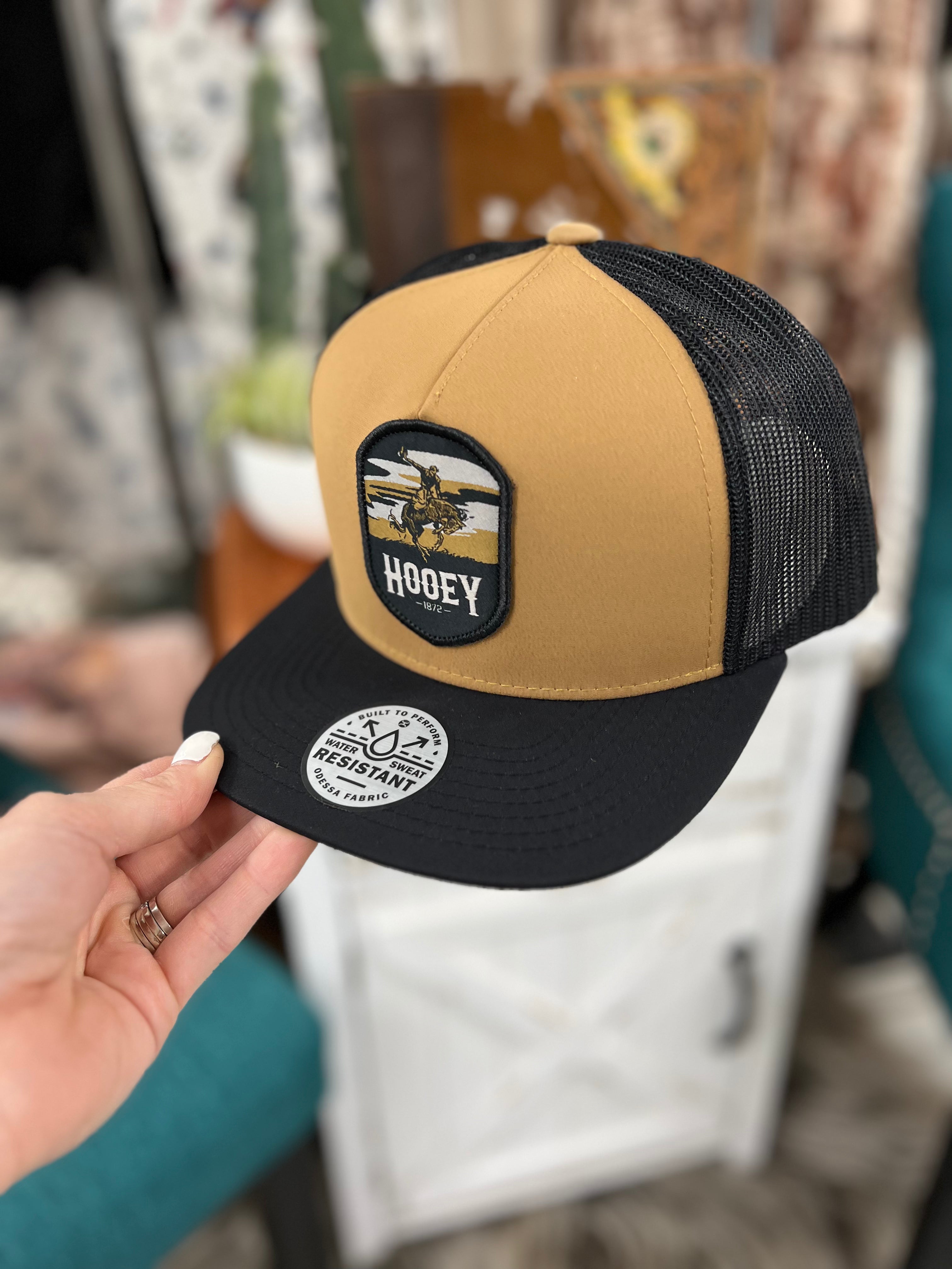 Cheyenne Hooey Trucker Hat Tan Black