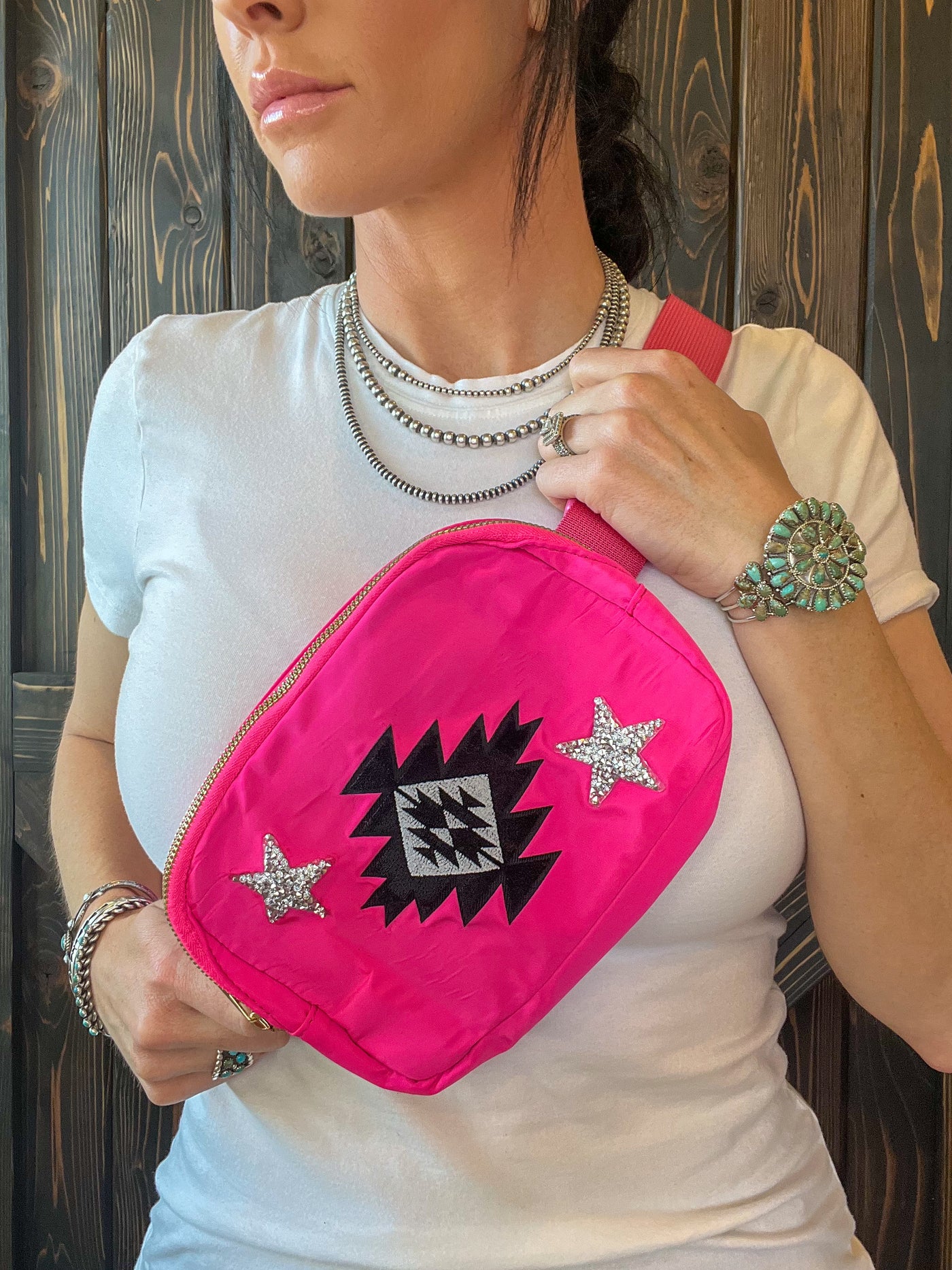 Hot Pink Aztec Bum Bag