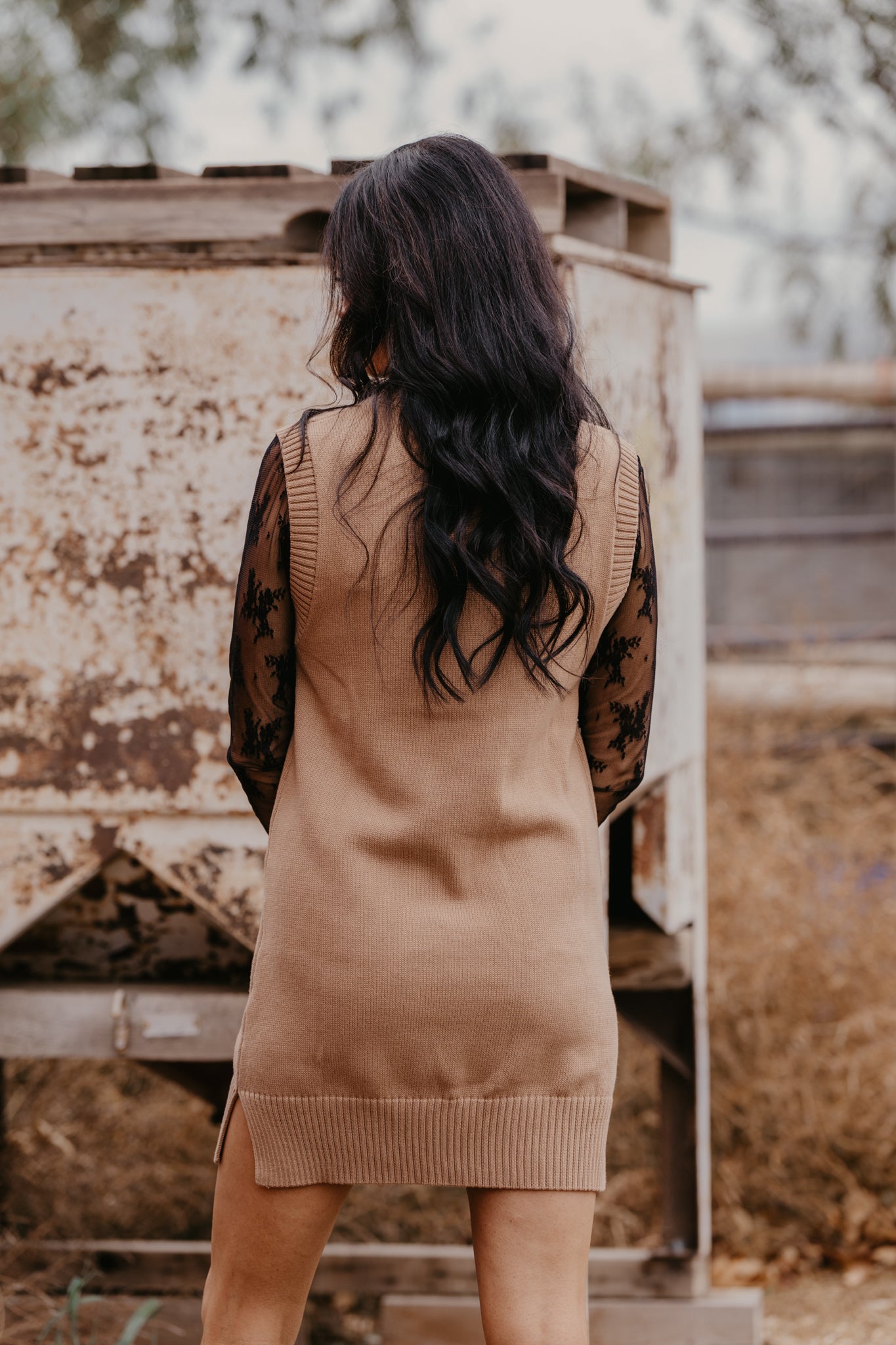 Maude Horse Sweater Dress - Tan
