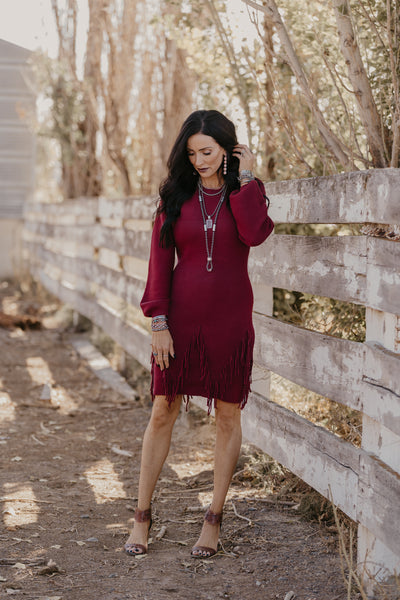 Holly Sweater Dress - Burgundy
