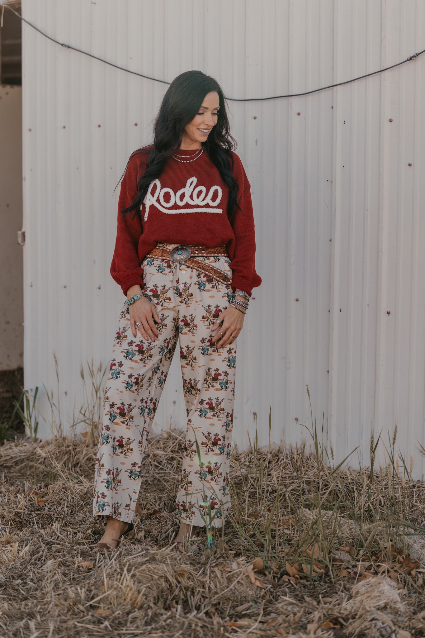 Varsity Rodeo Sweater - Red