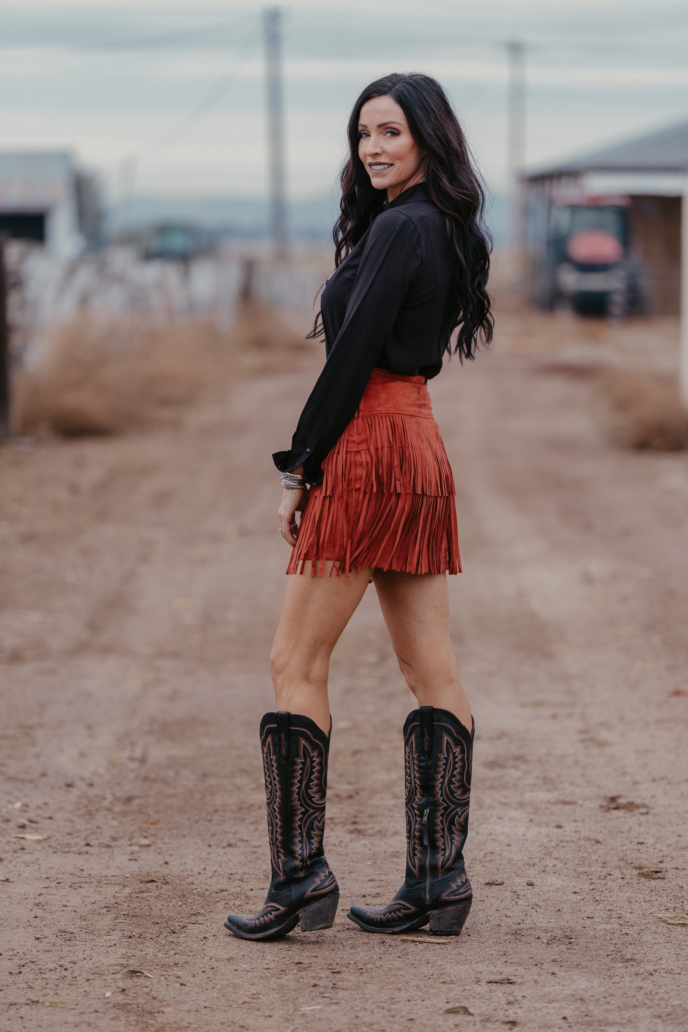 Starlight Fringe Skirt - Rust