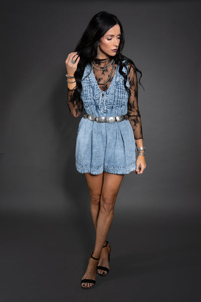 The Steiner Romper - Medium Wash