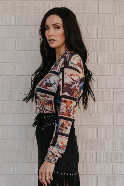 Little Red Rodeo Mesh Top