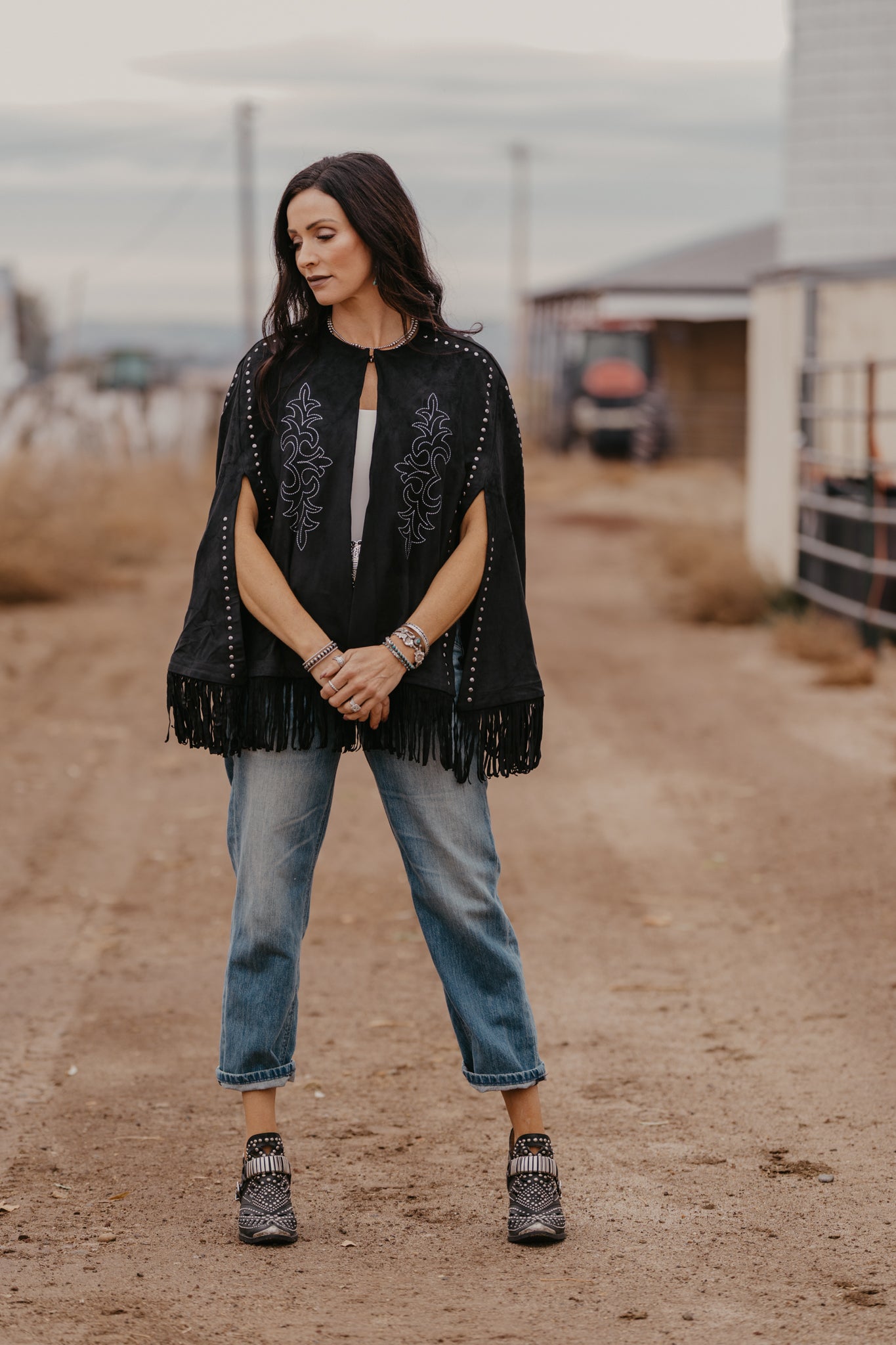 Cara Embroidered Cape