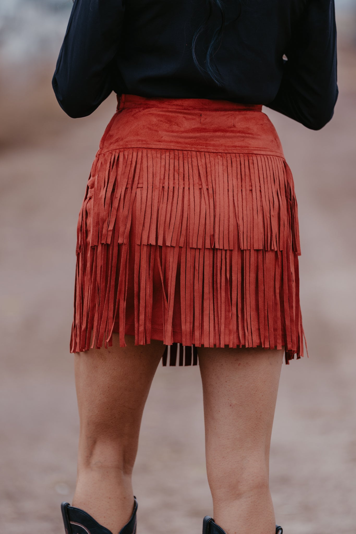 Starlight Fringe Skirt - Rust