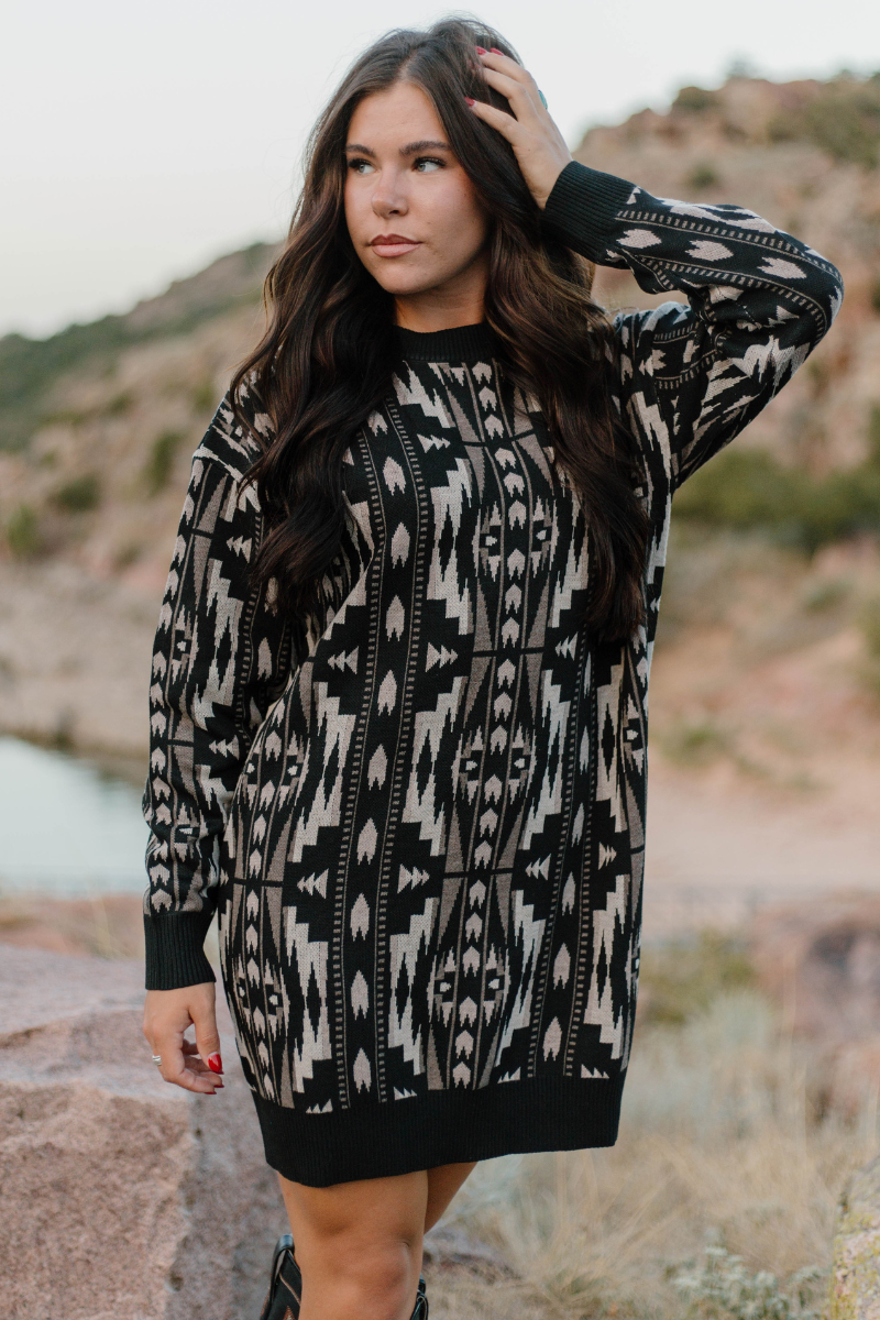 Montana Aztec Sweater Dress