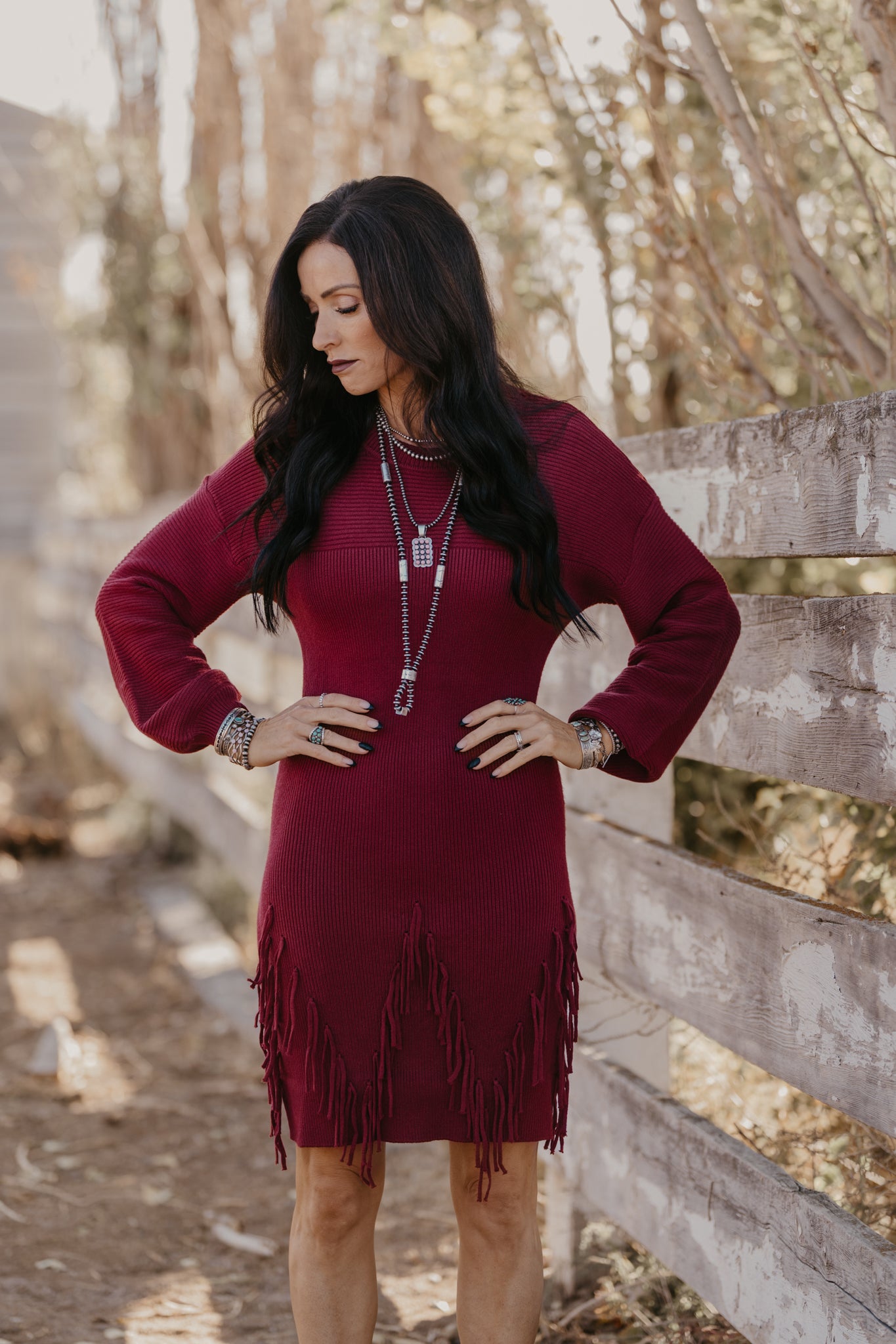 Holly Sweater Dress - Burgundy