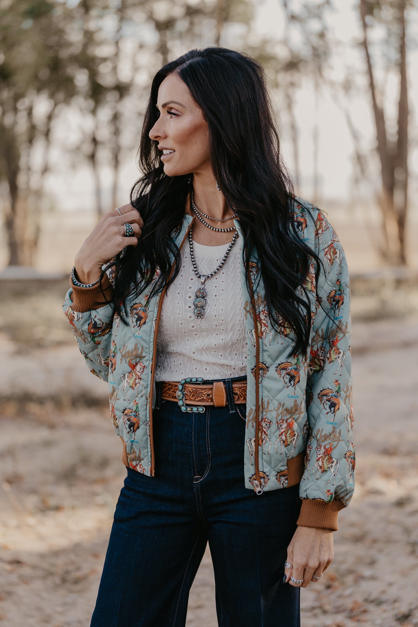 Howdy Cowboy Quilted Bomber Jacket