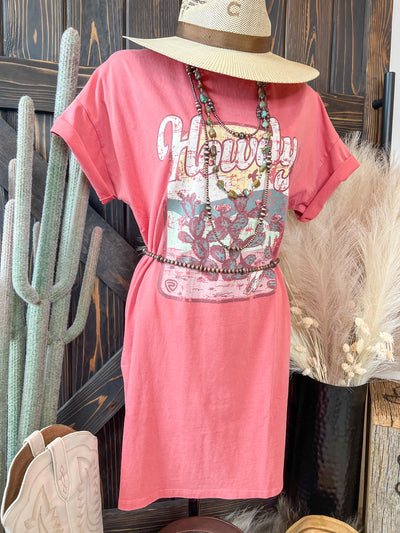 Howdy Cactus T-Shirt Dress