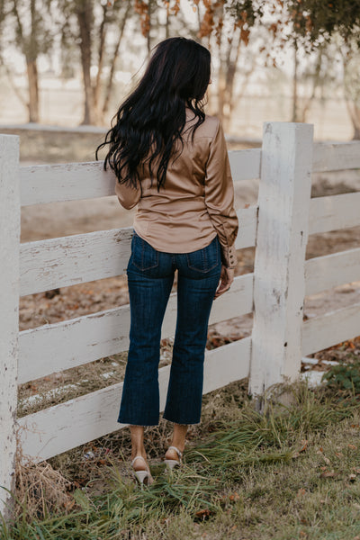 Gold Buckle Satin Blouse