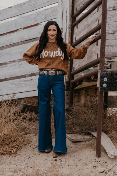 Varsity Howdy Sweater - Carmel