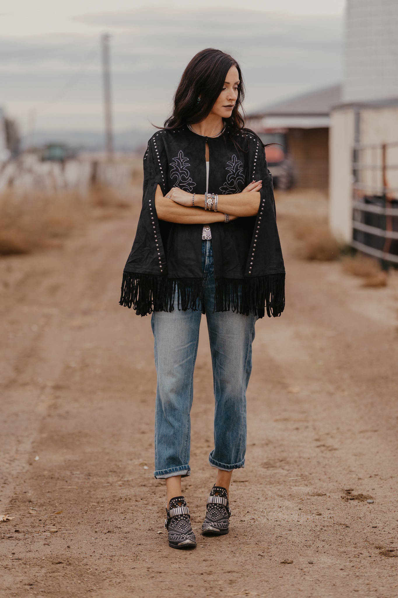 Cara Embroidered Cape