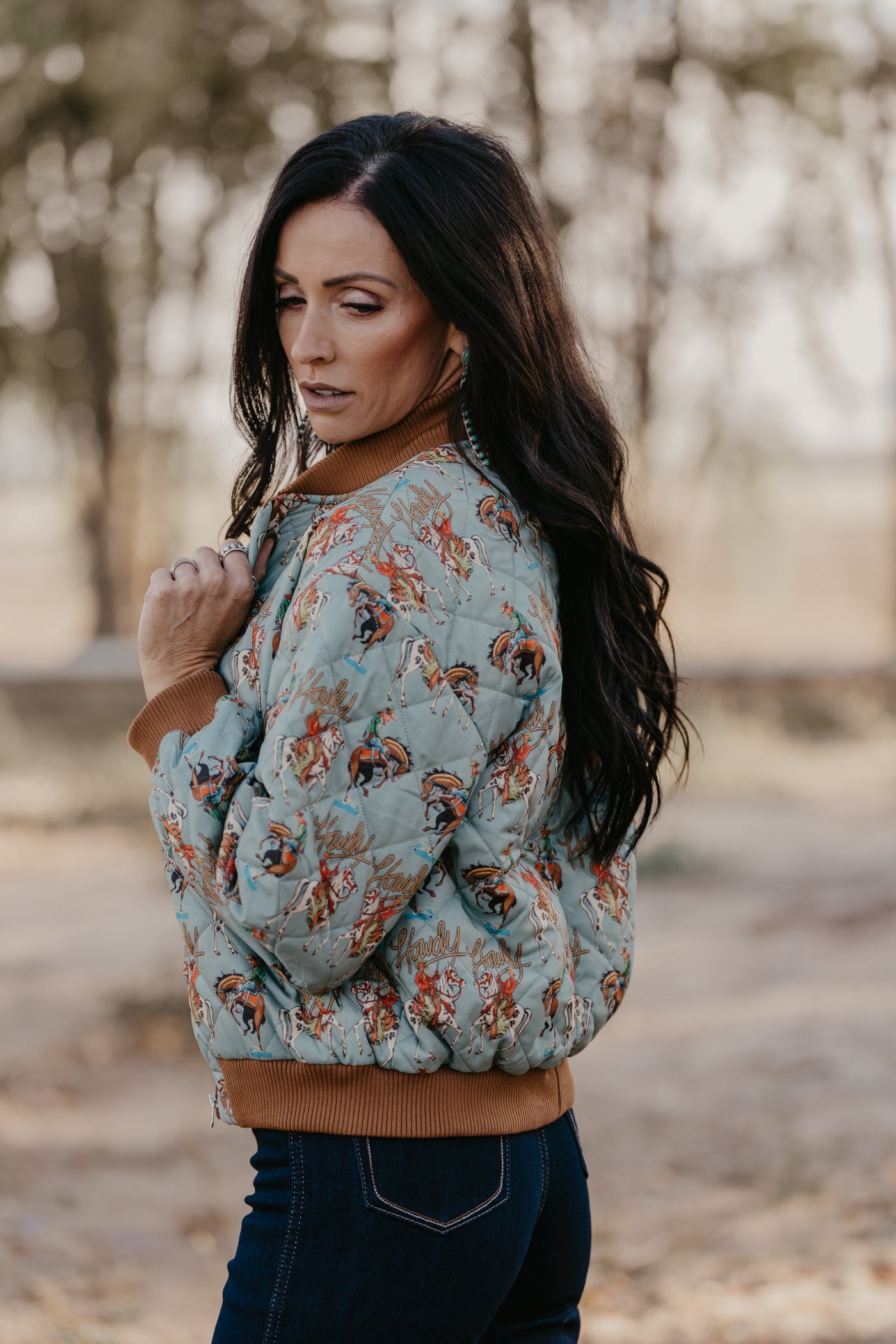 Howdy Cowboy Quilted Bomber Jacket