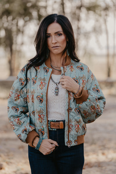 Howdy Cowboy Quilted Bomber Jacket