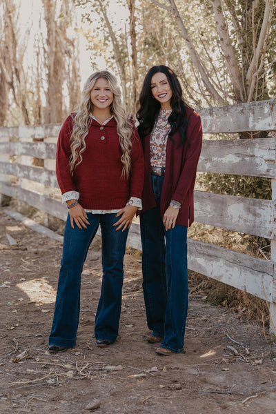 The Willows Cardigan - Burgundy