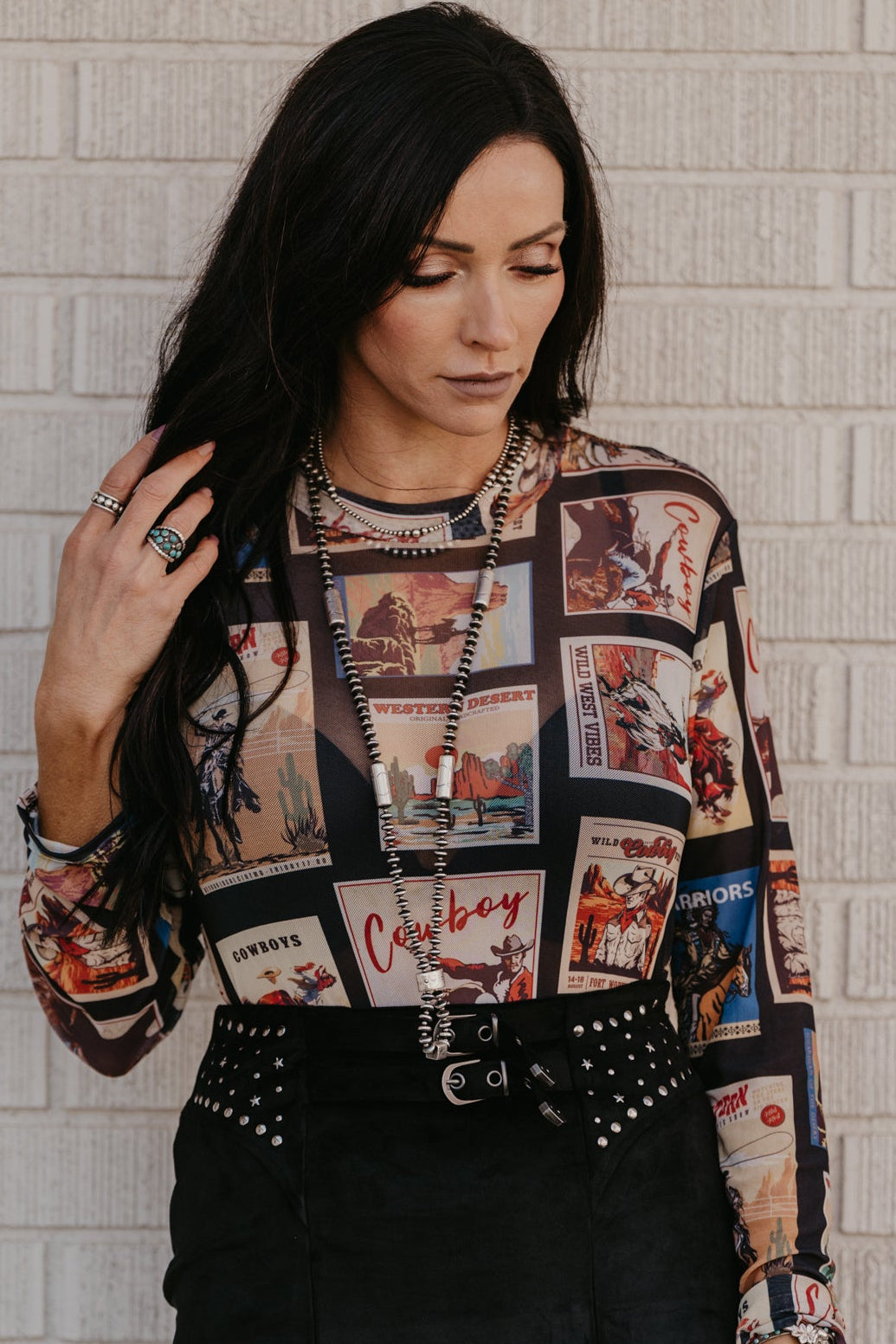 Little Red Rodeo Mesh Top