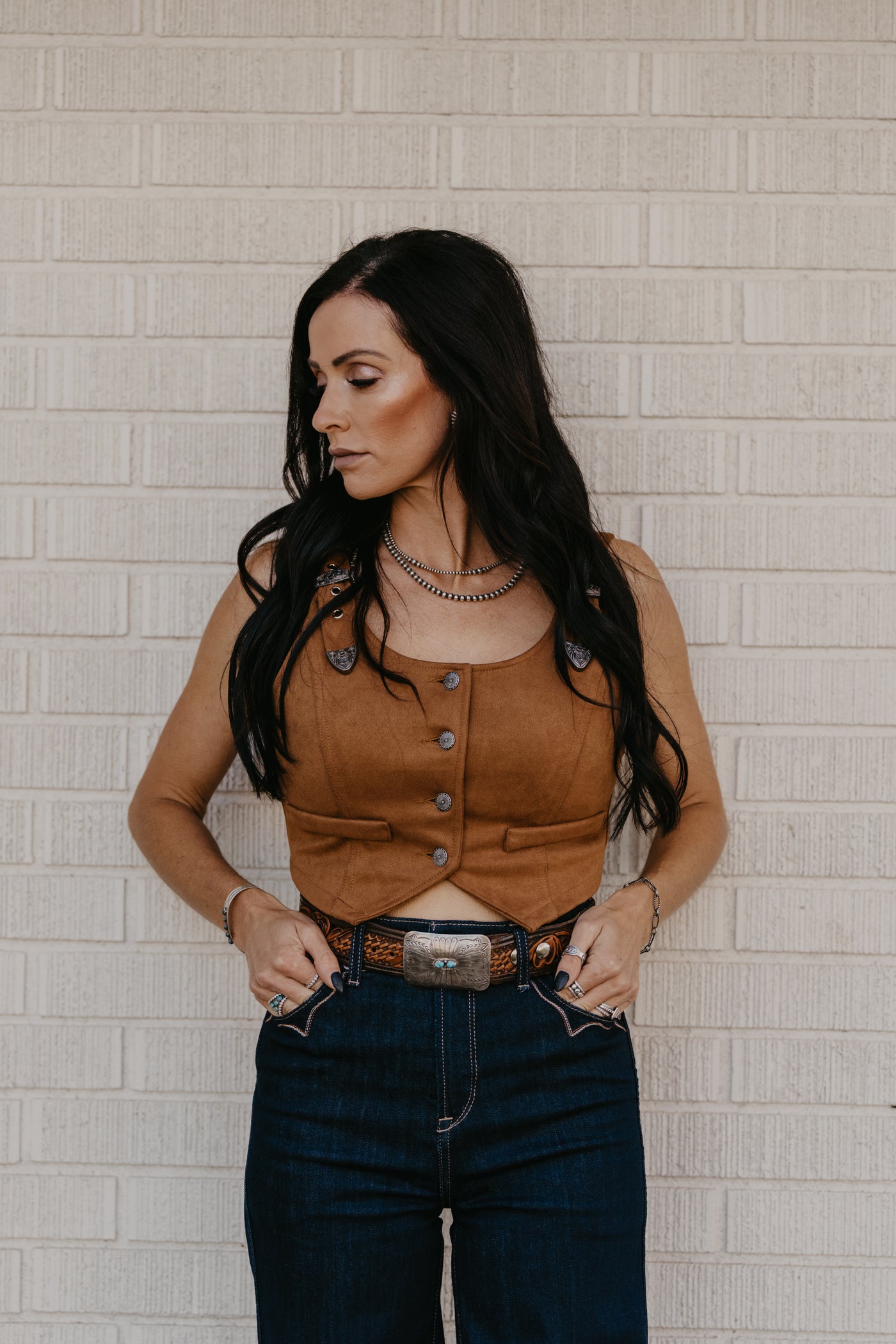 JoJo Buckle Top - Camel