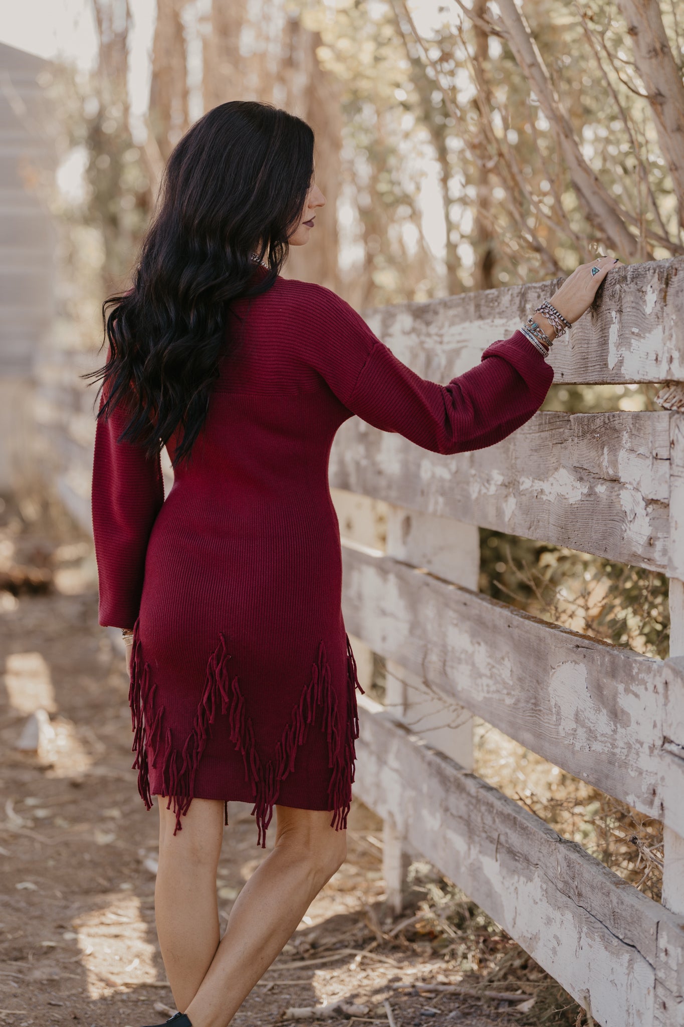 Holly Sweater Dress - Burgundy