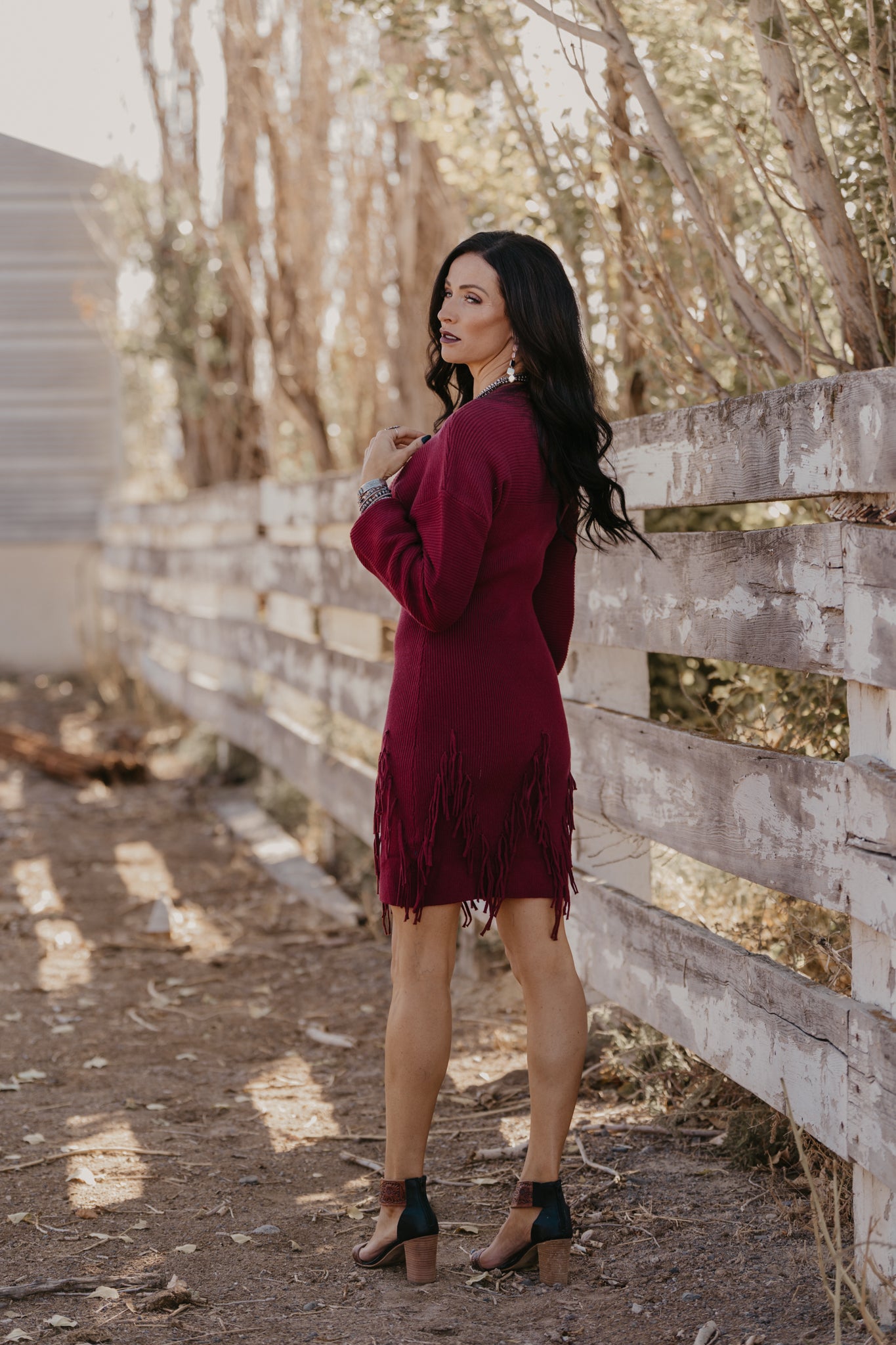Holly Sweater Dress - Burgundy