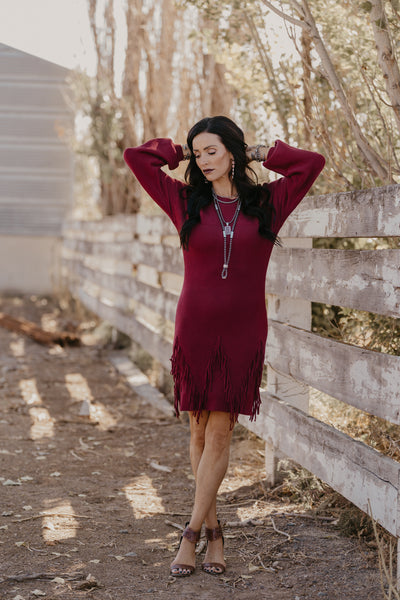 Holly Sweater Dress - Burgundy