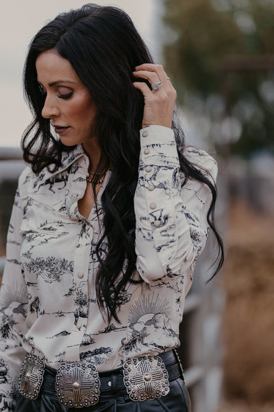 Country Toile Pearl Snap Shirt