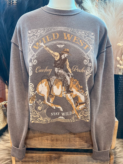Cowboy Rodeo Sweatshirt - Mineral Brown