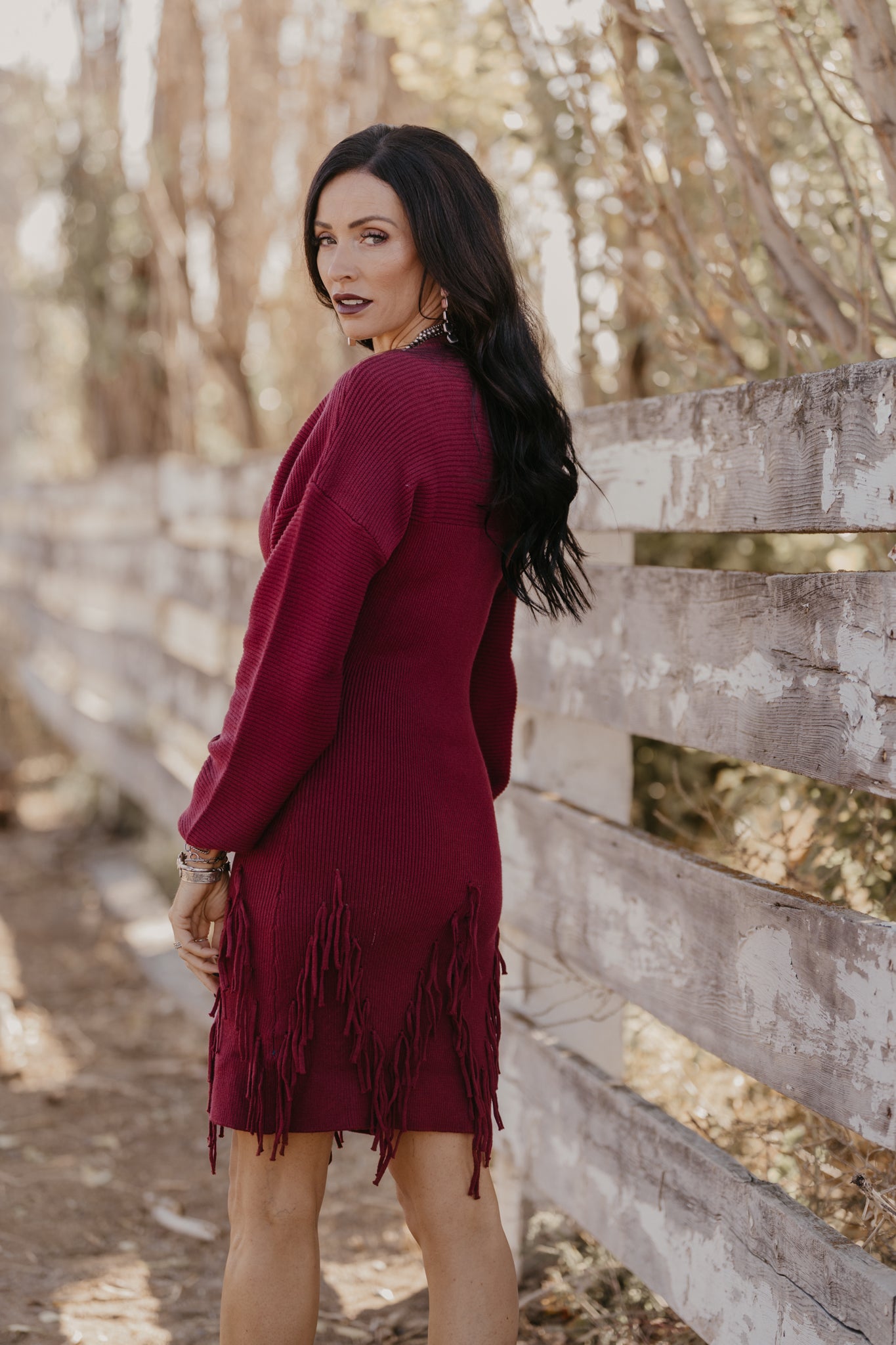 Holly Sweater Dress - Burgundy
