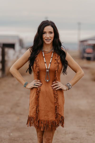 Payne Suede Fringe Dress - Camel