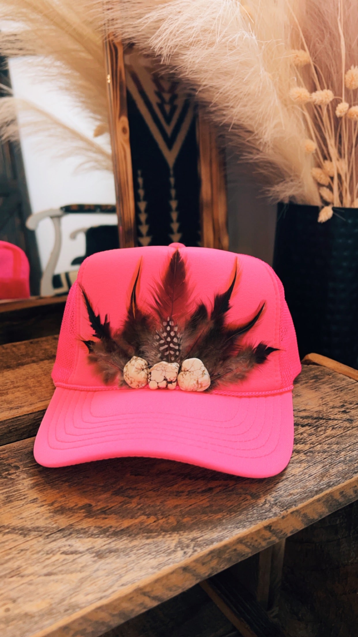The Lainey Trucker Hat - Hot Pink