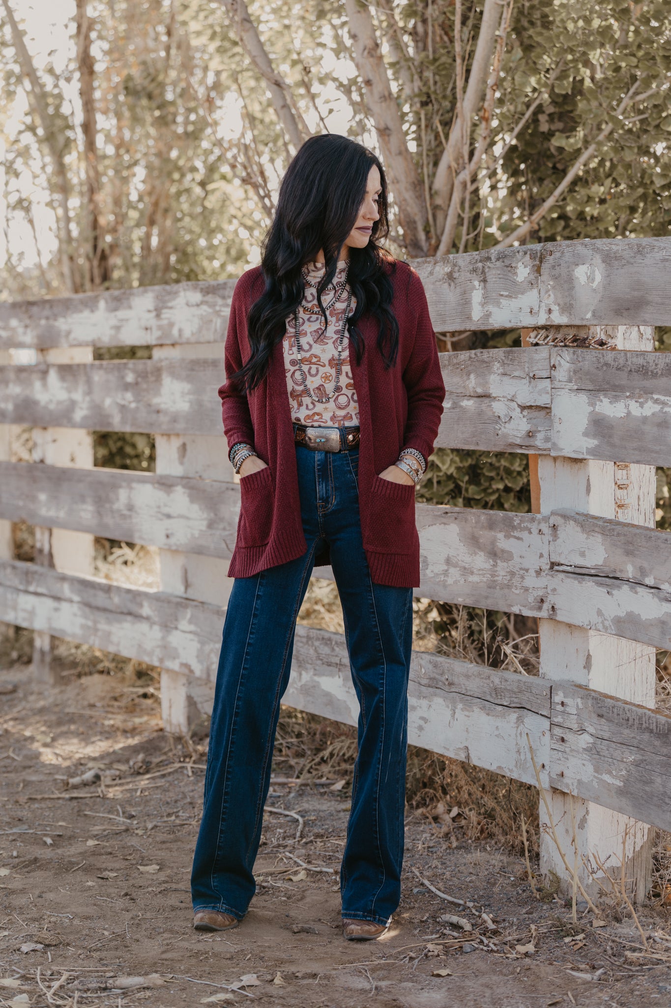 The Willows Cardigan - Burgundy