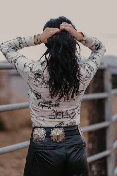 Country Toile Pearl Snap Shirt