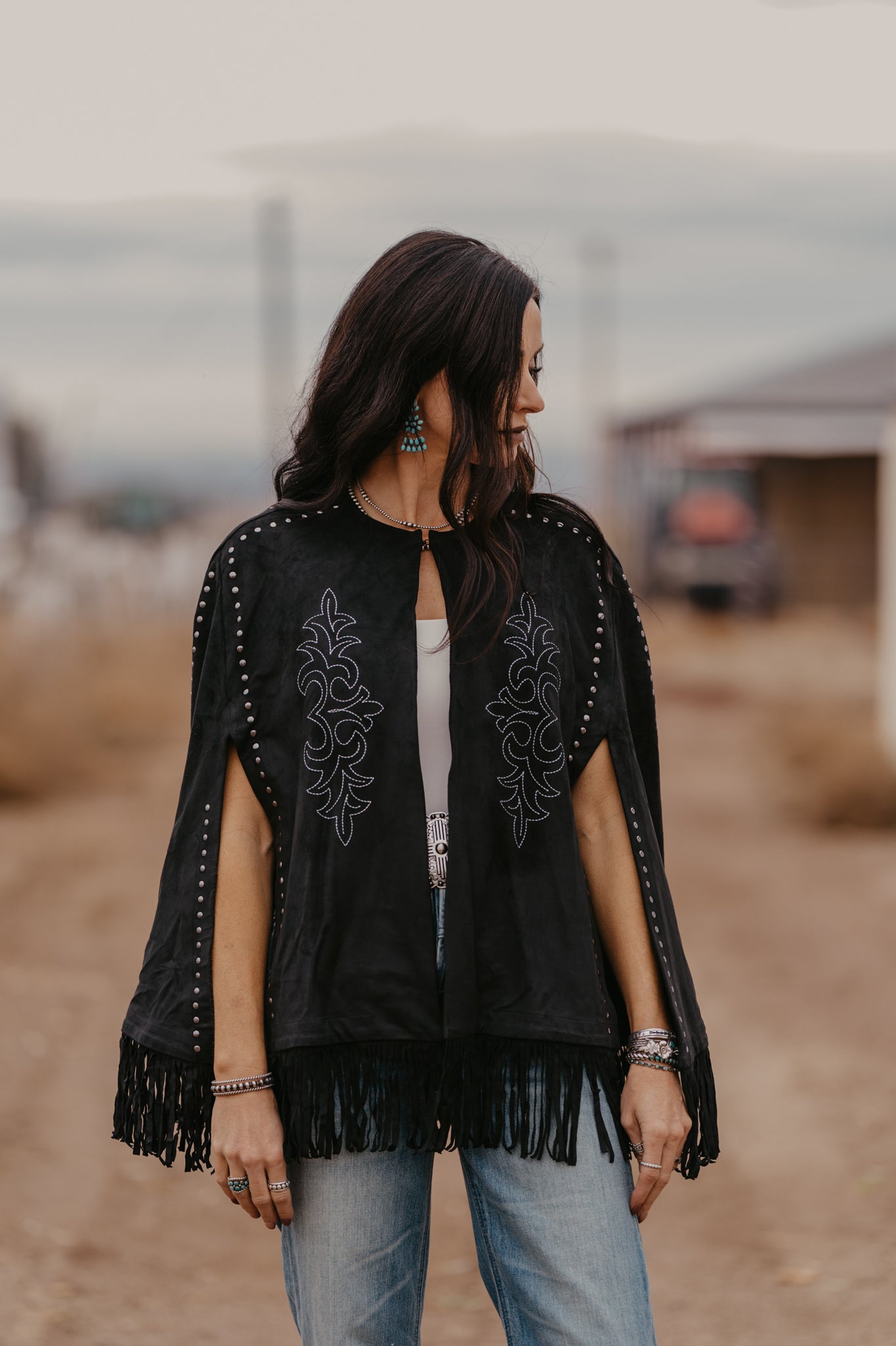 Cara Embroidered Cape