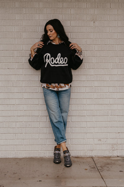 Varsity Rodeo Sweater - Black