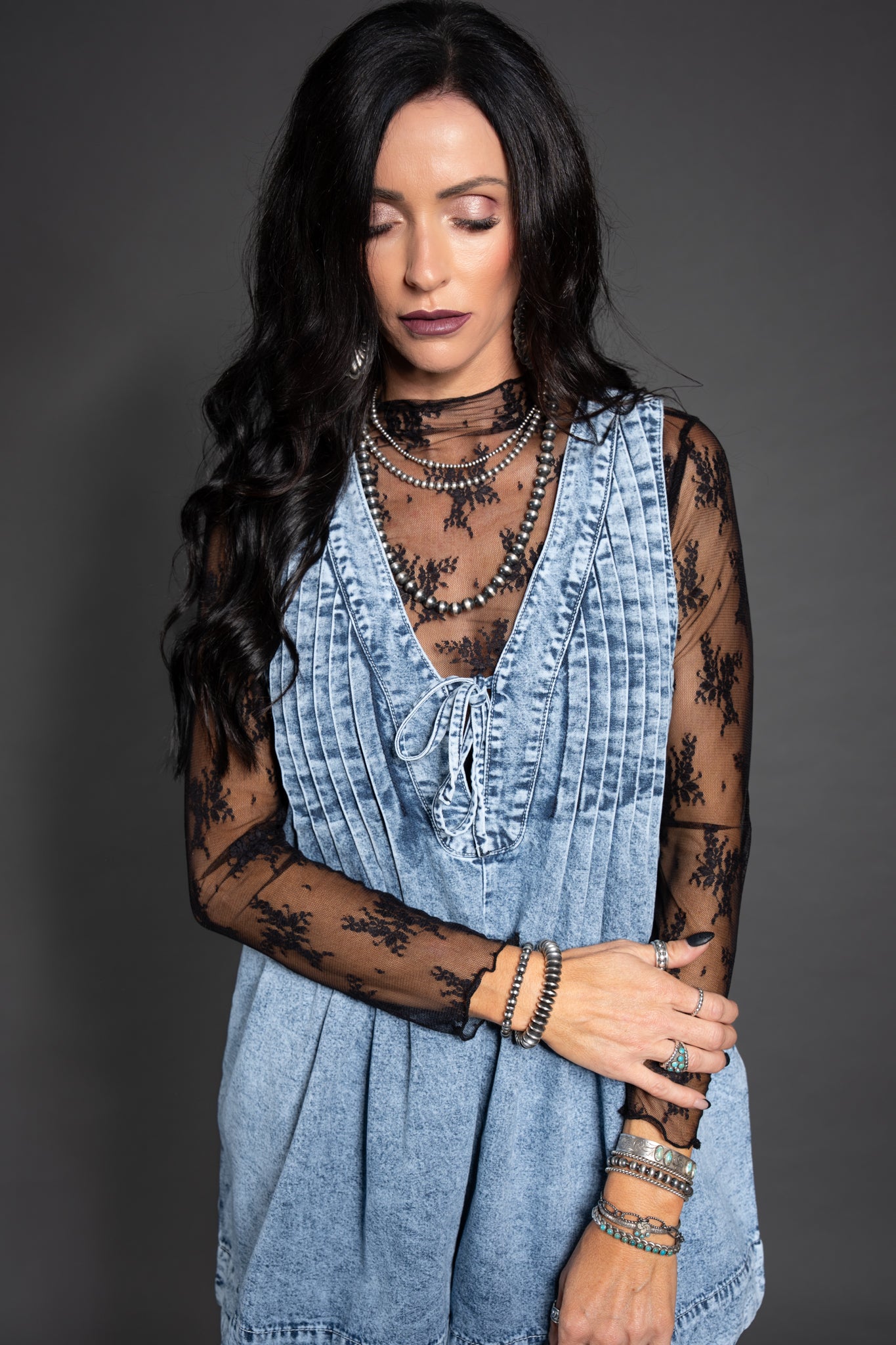 The Steiner Romper - Medium Wash