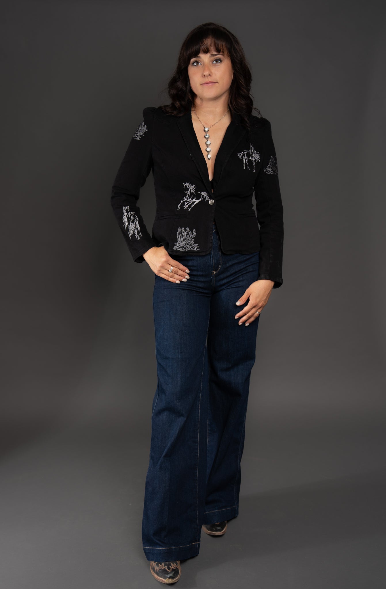 Mustang Sally Embroidered Denim Jacket