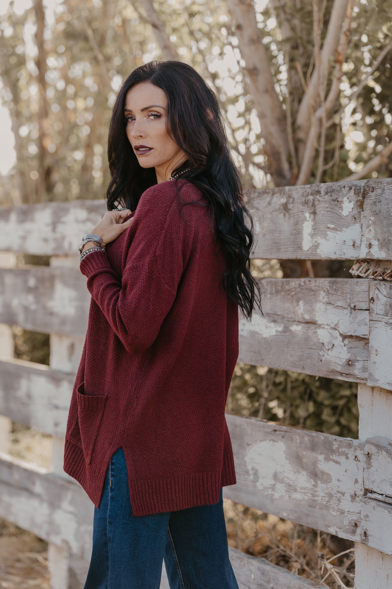 The Willows Cardigan - Burgundy