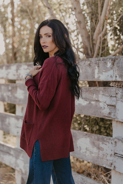 The Willows Cardigan - Burgundy