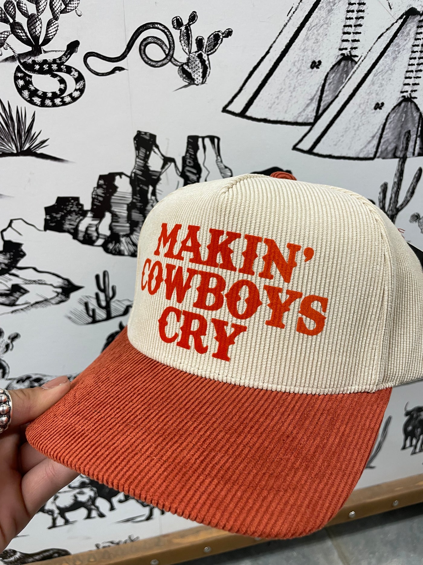 Makin' Cowboys Cry Corduroy Ball Cap - Rust
