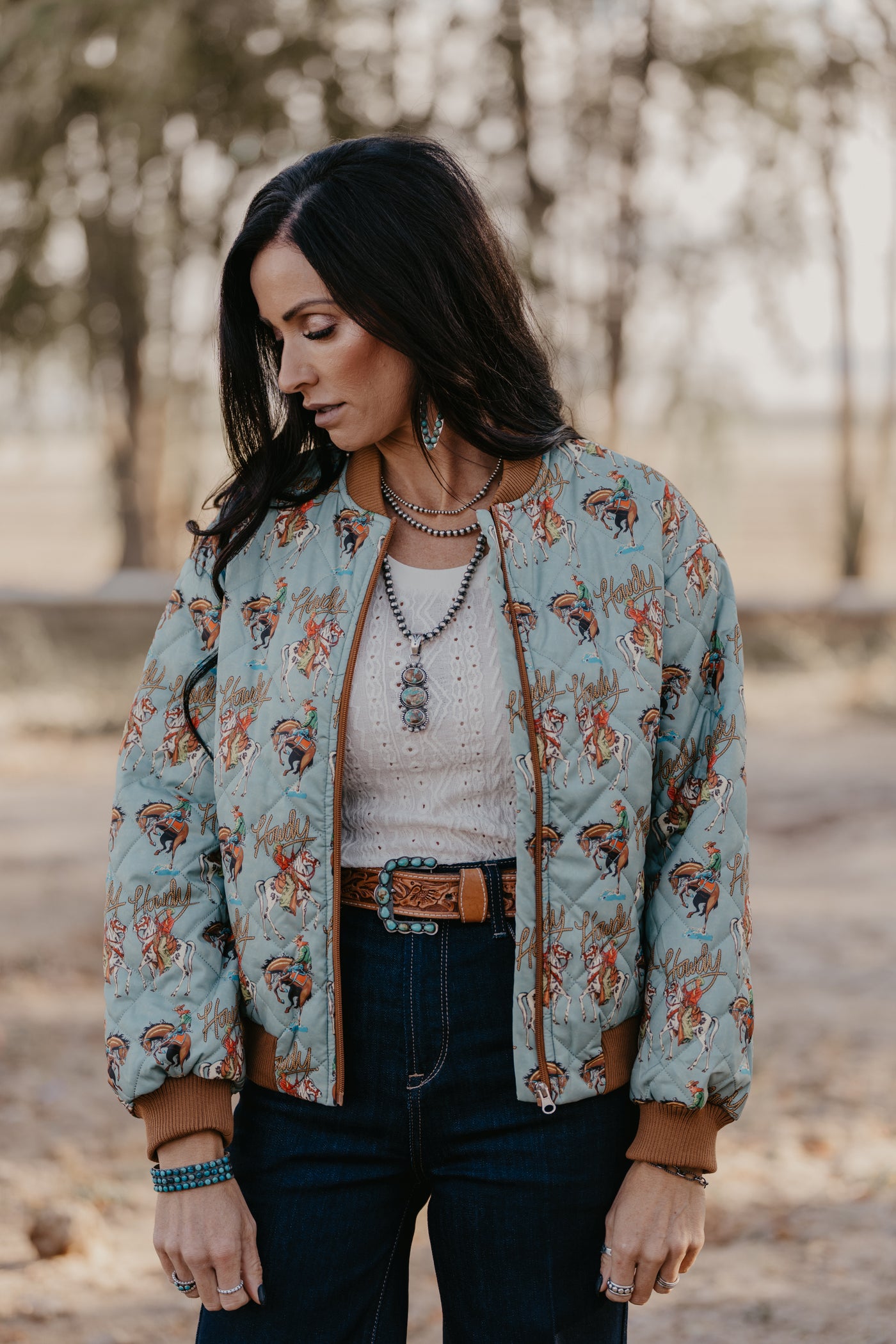 Howdy Cowboy Quilted Bomber Jacket