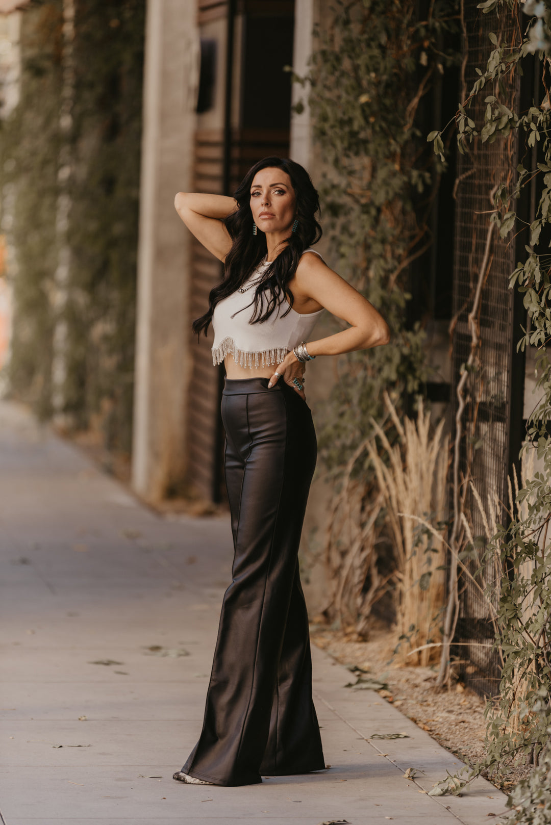 cigarette leather pants Wide Leg Black Trousers Faux Leather Flared Legging Commando sculpt and move with you CIGARETTE Black LEATHER PANTS (Straight
