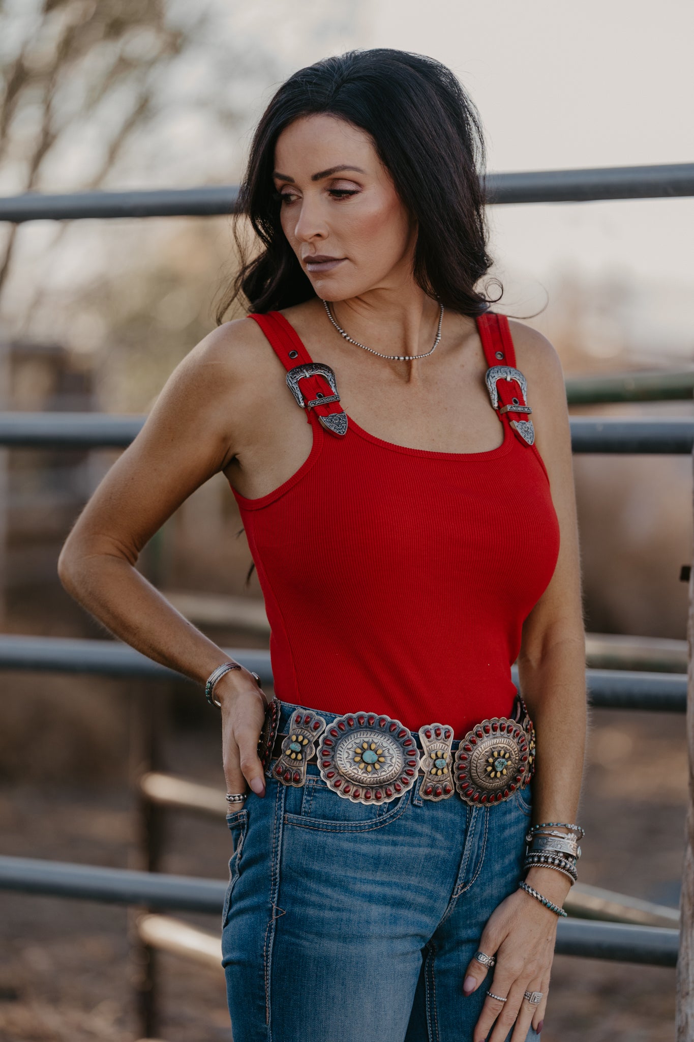 Buckle Babe Body Suit - Red