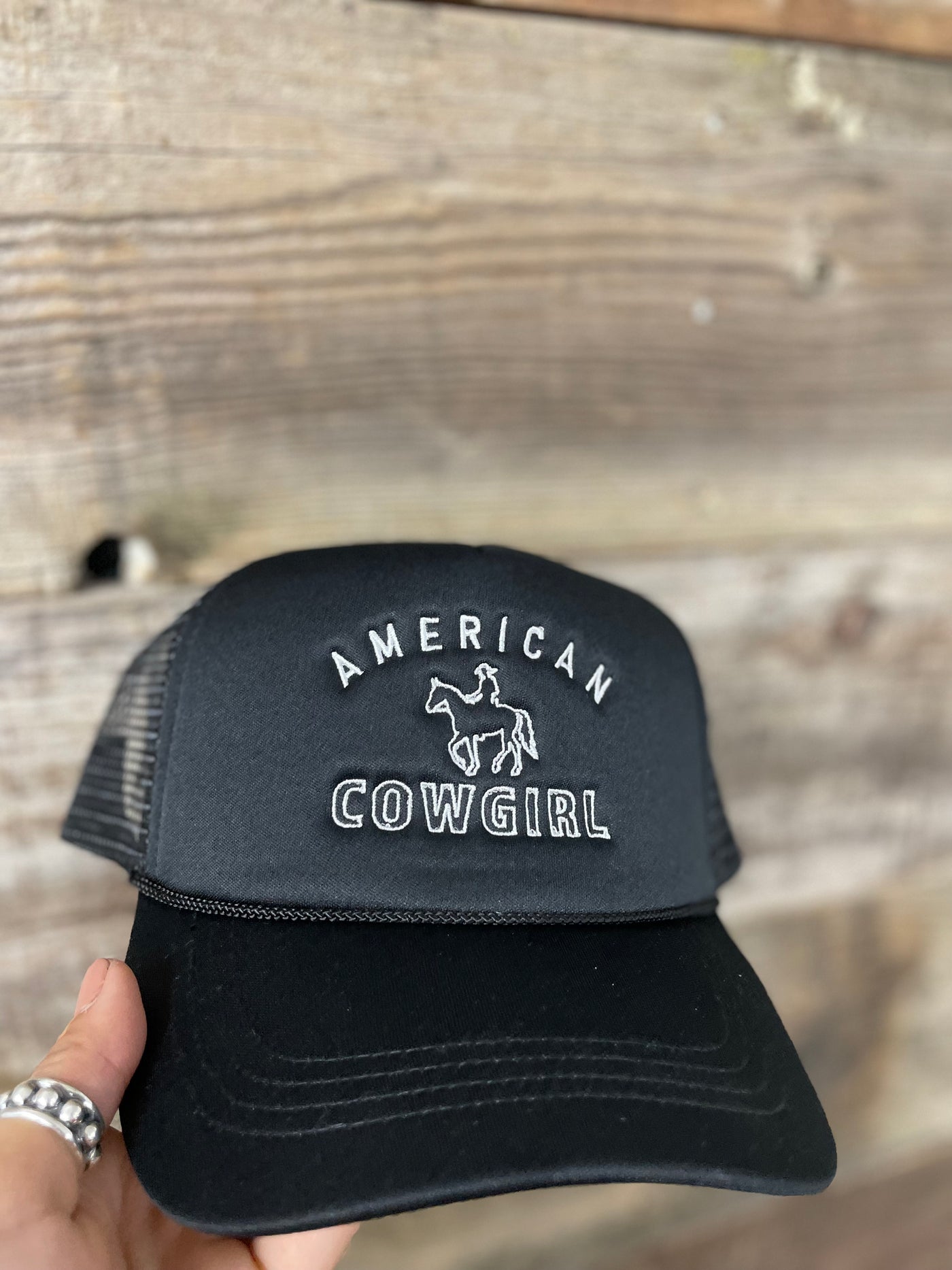 American Cowgirl Trucker Hat - Black