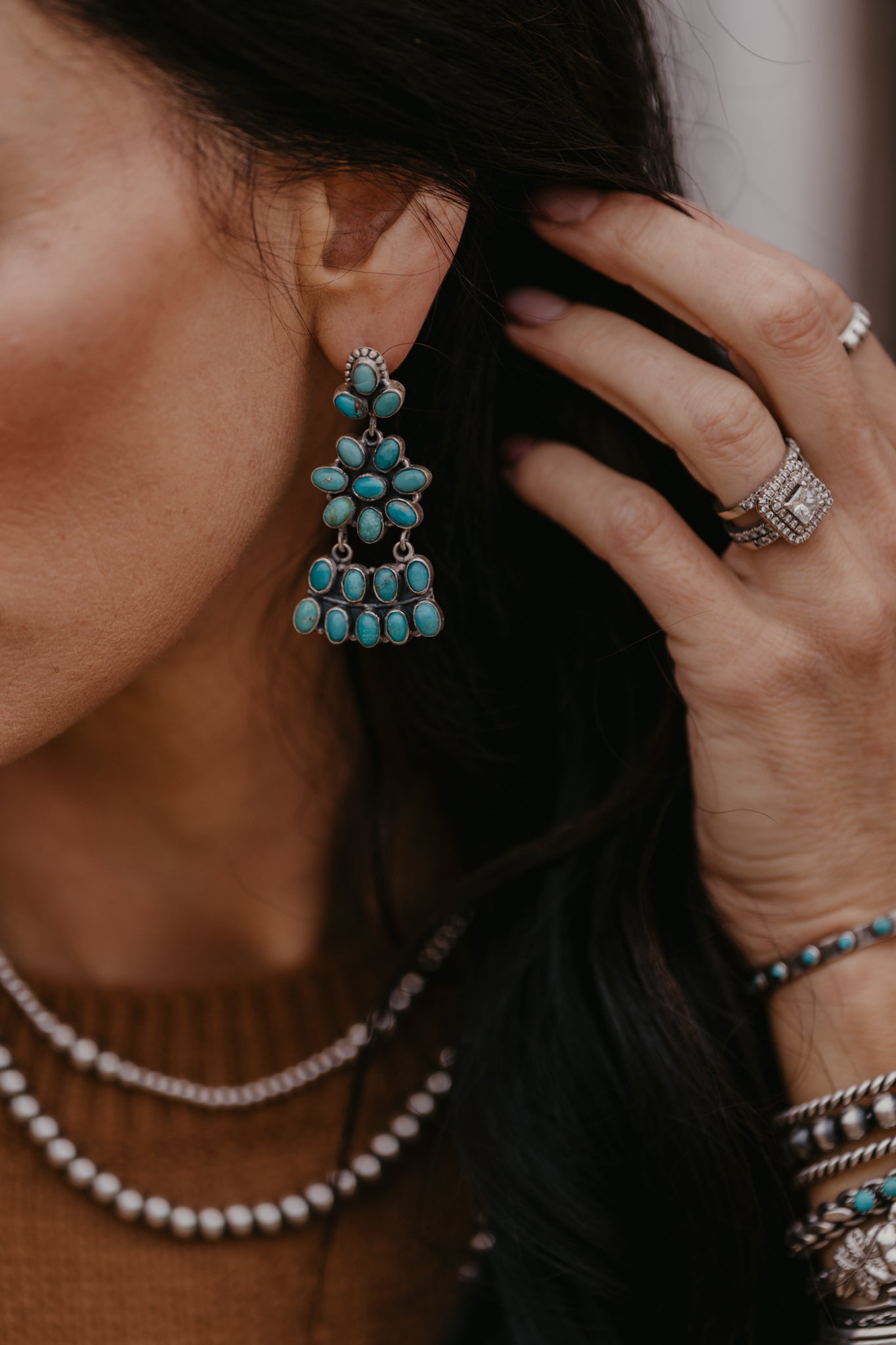 Payson Chandelier Turquoise Earrings