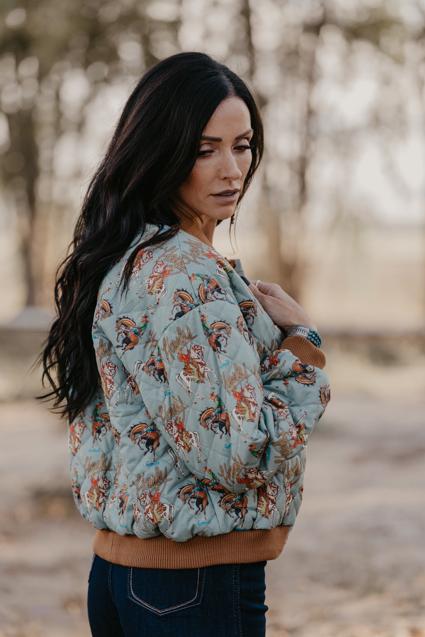 Howdy Cowboy Quilted Bomber Jacket