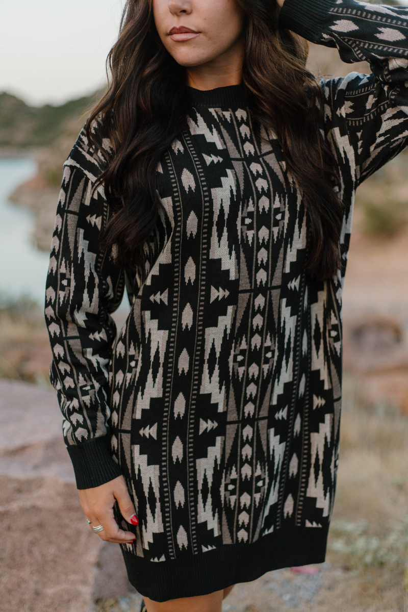 Montana Aztec Sweater Dress
