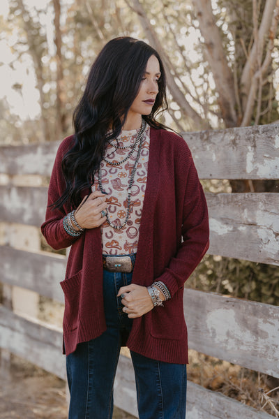 The Willows Cardigan - Burgundy